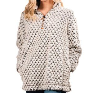 NWT Simply Southern Heather Gray Fuzzy Pullover